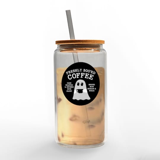Freshly Boo'ed Coffee 16oz. Glass Can Cup
